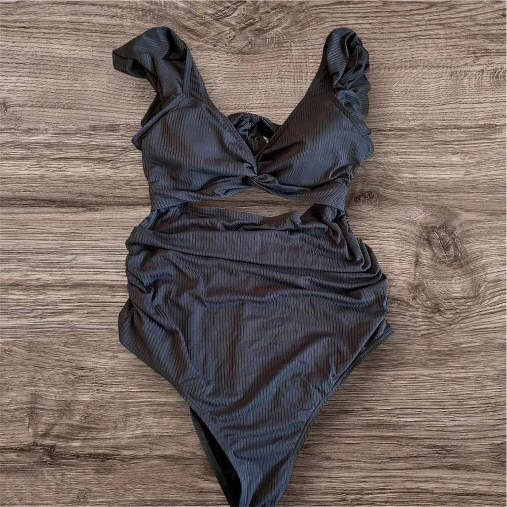 Maternity Swimsuit One Piece High Waisted Pregnancy Bathing Suits Swimwear Black - Picture 6 of 7